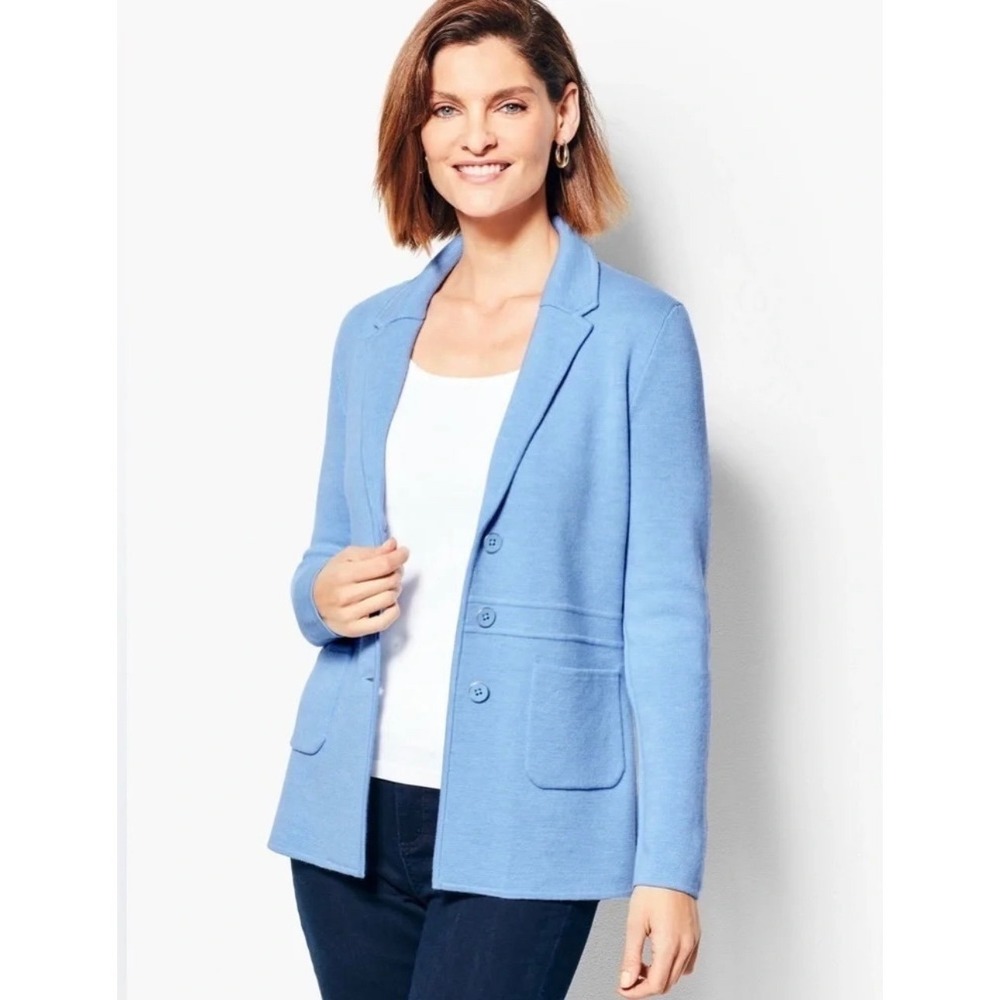 TALBOTS Light Blue Button-Front Cardigan Sweater Jacket | Small